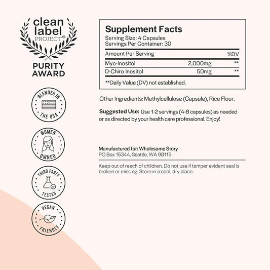 Wholesome Story Myo & D chiro Inositol (120 Capsules)