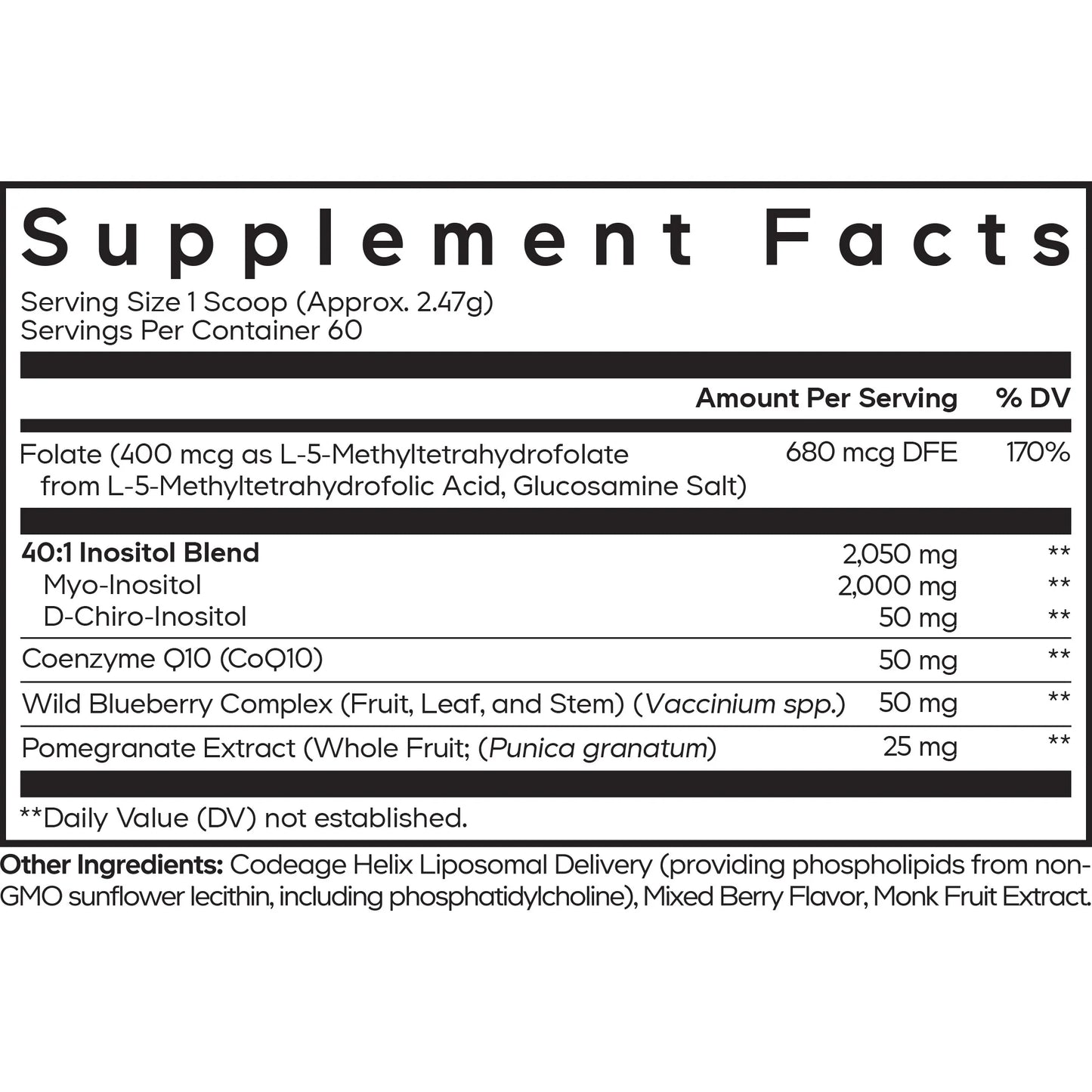 Codeage Liposomal Ovarian Inositol+ (Powder)