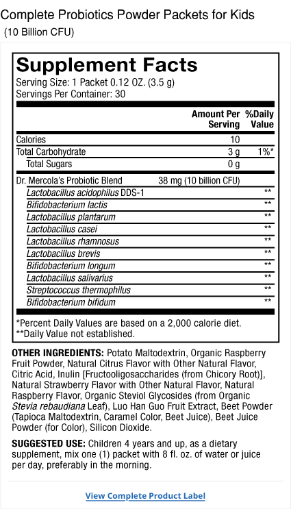 Dr Mercola Kids Probiotics
