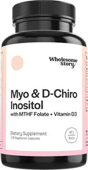 Wholesome Story Myo & D Chiro Inositol with MTHF Folate + Vitamin D3 (120 Capsules)