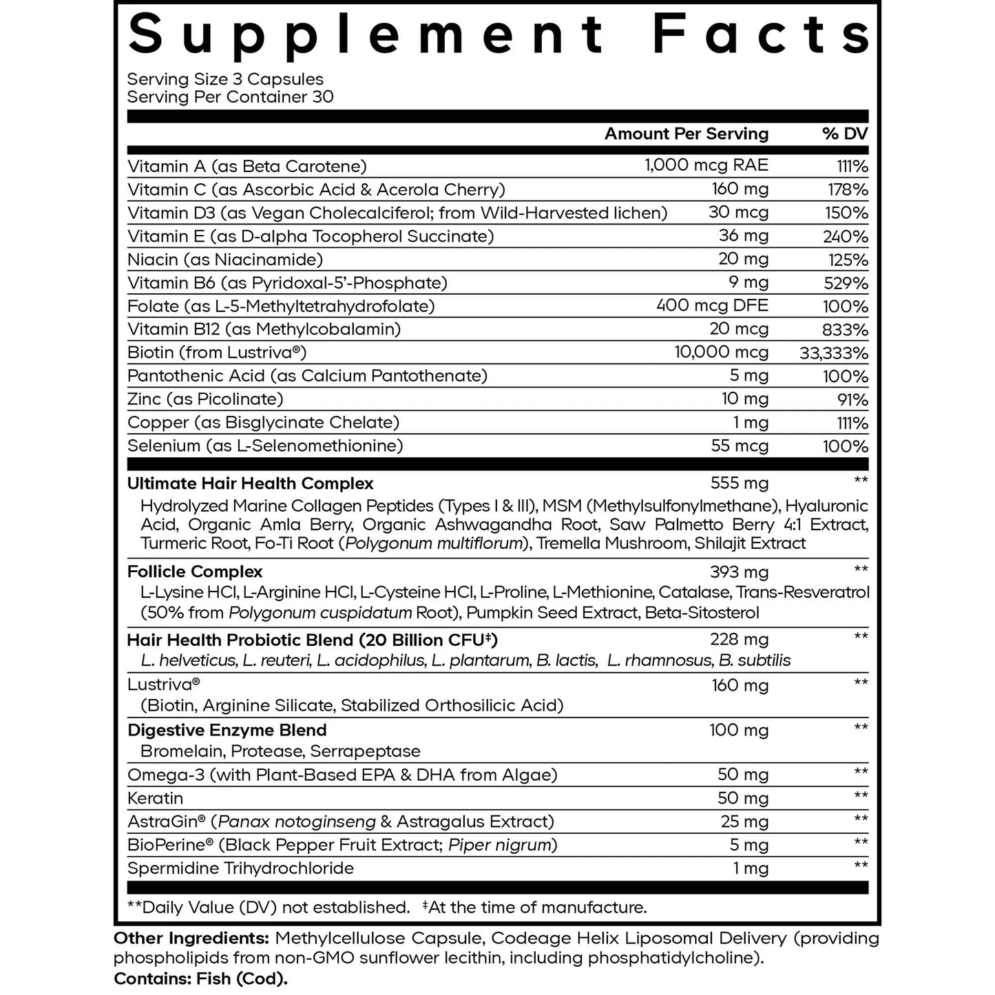 Codeage Liposomal  Hair Vitamin Platinum