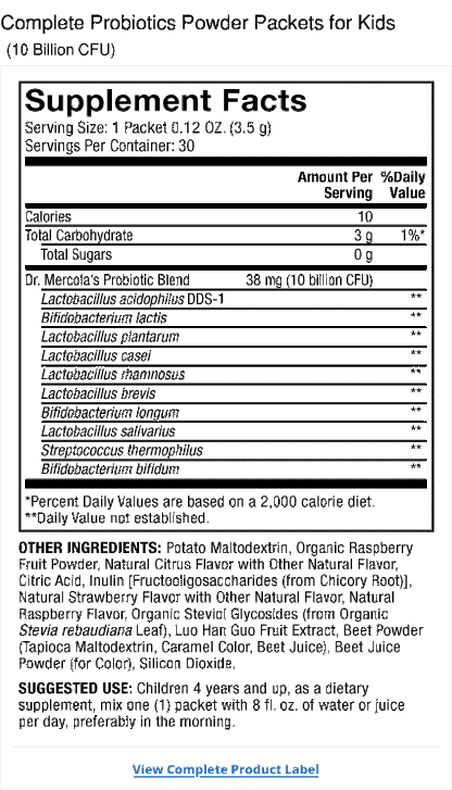 Dr Mercola Kids Probiotics