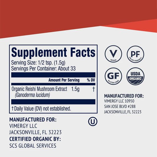 Vimergy Organic Reishi Mushroom Powder